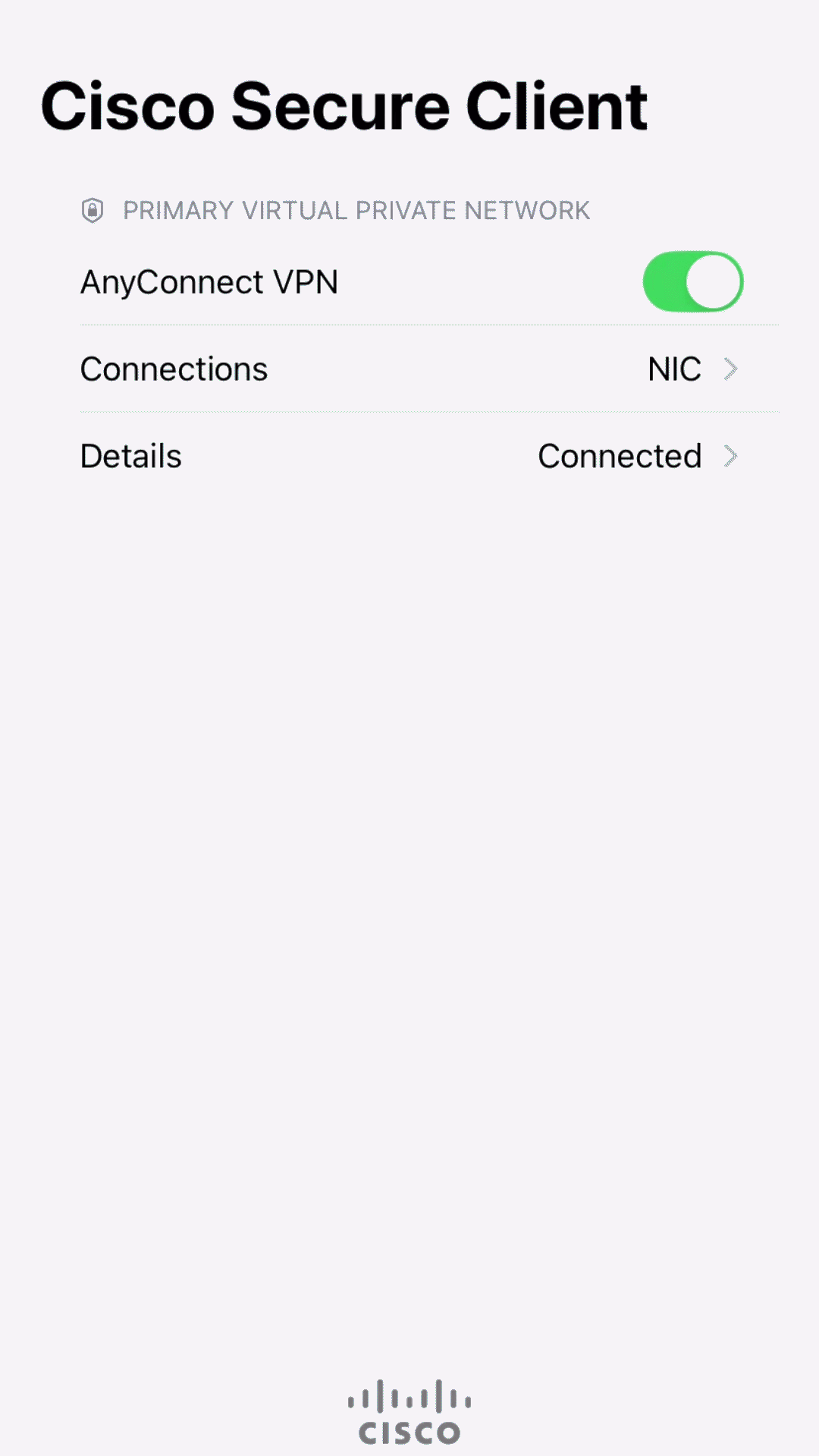 Screenshot showing toggling switch to disconnect